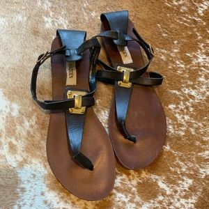 Black and Gold Steve Madden sandals